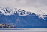 Cloud Drift fine art landscape print featuring snow-covered New Zealand mountains and foggy alpine terrain. Moody Queenstown photography wall art, perfect for winter interiors. Premium giclée print on archival paper. Ideal for modern home décor, minimalist design, and Scandinavian-style spaces. Available from Melbourne Print Studio, part of the Snowdrift Collection.